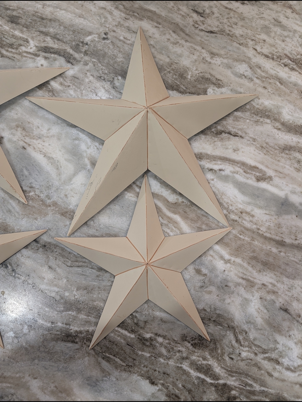 Four Cream Star Wall Accents - Picture 4 of 7